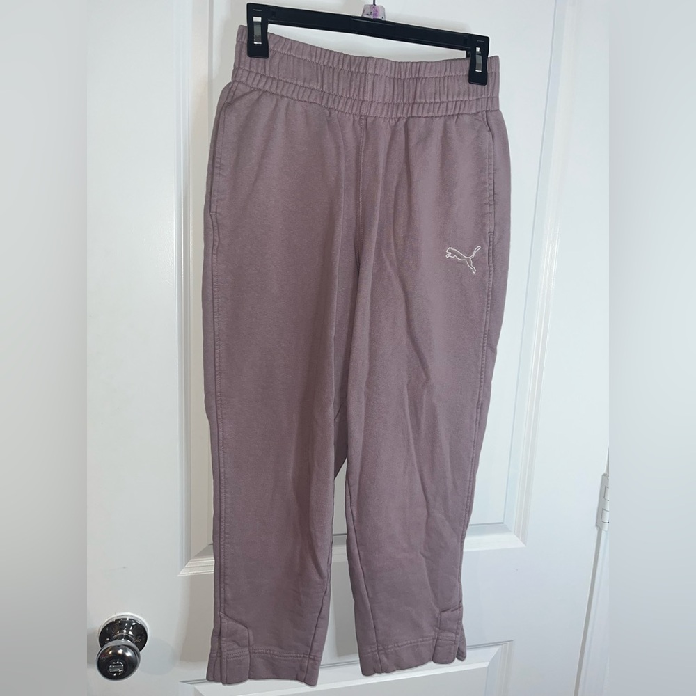 PUMA HER High-Waist Lilac Women's Pants Jogger Athletic ActiveWear Workout Small